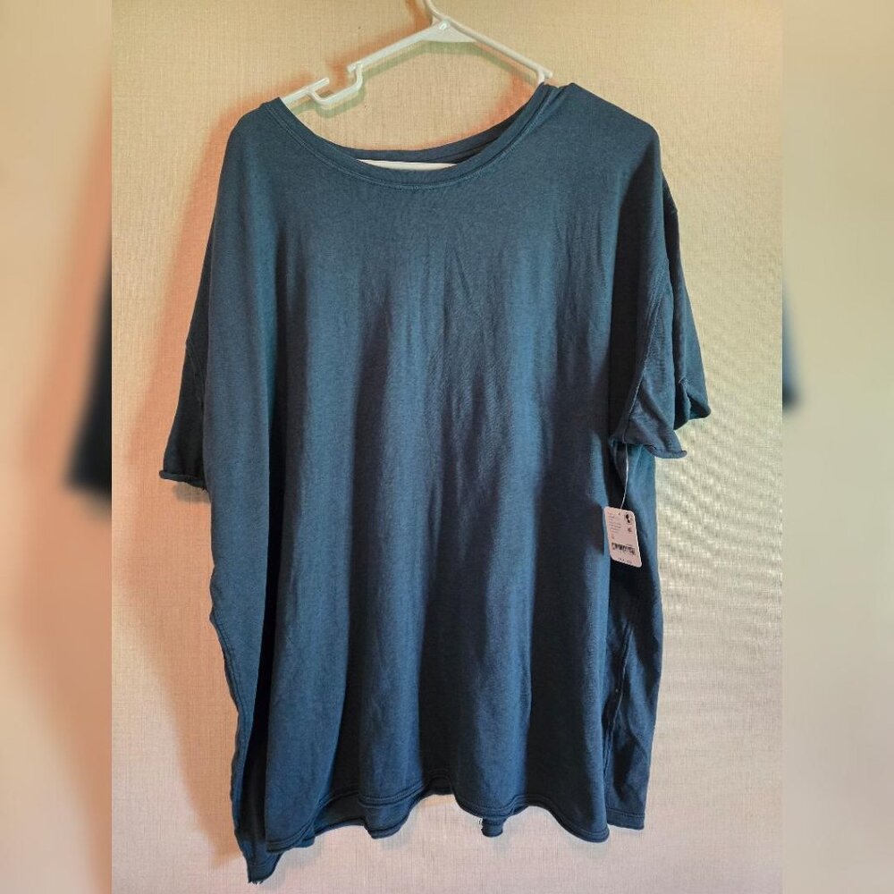 Free People Oversized Tee in Teal Blue